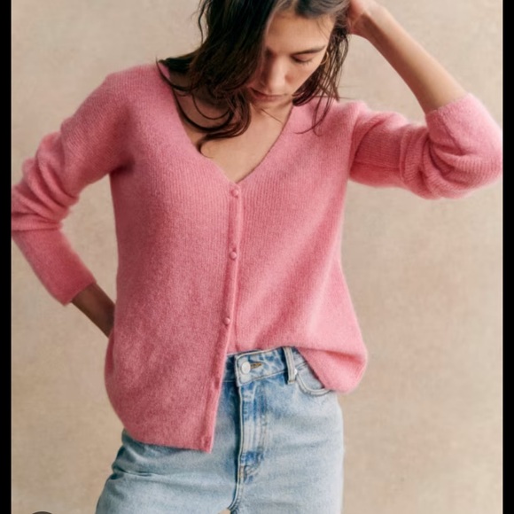 Sezane Sweaters - Sezane xxs Gaspard Sweater Jumper Cardigan Candy Pink EUC